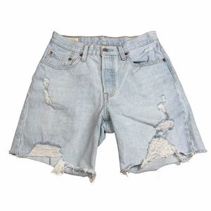 Levi's Premium 501 '90s High Rise Distressed Shorts | Light Wash | Size 26